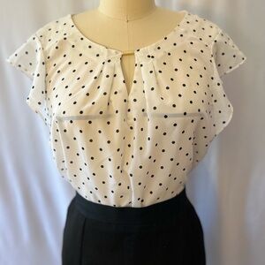 White polka dot blouse